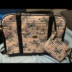 Betsey Johnson Weekender Bag w/Crossbody Purse